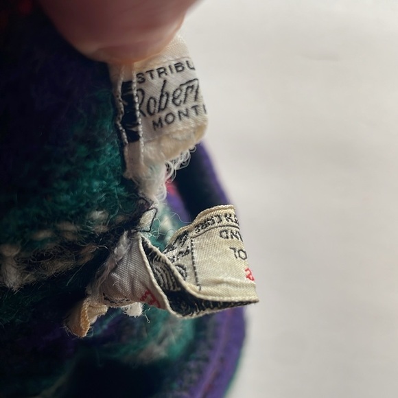 VTG Striped Knit Tam Beret Green Wool Pom Scotland MacKenzie Hat Cap Stripe Navy - Picture 12 of 16